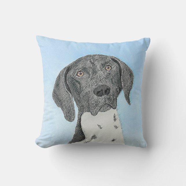 German Shorthaired Pointer Painting - Original Art Cushion (Front)
