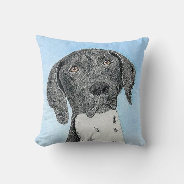 German Shorthaired Pointer Painting - Original Art Cushion (Front)