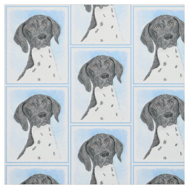 German Shorthaired Pointer Painting - Original Art Fabric (Swatch)
