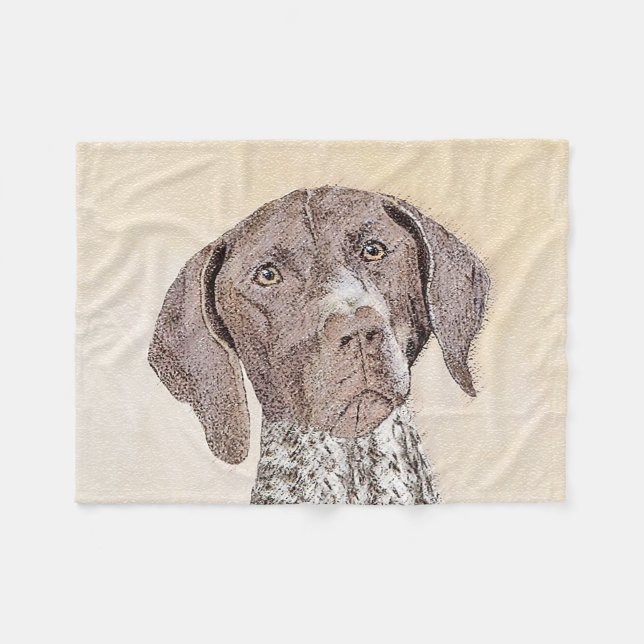 German Shorthaired Pointer Painting - Original Art Fleece Blanket (Front (Horizontal))