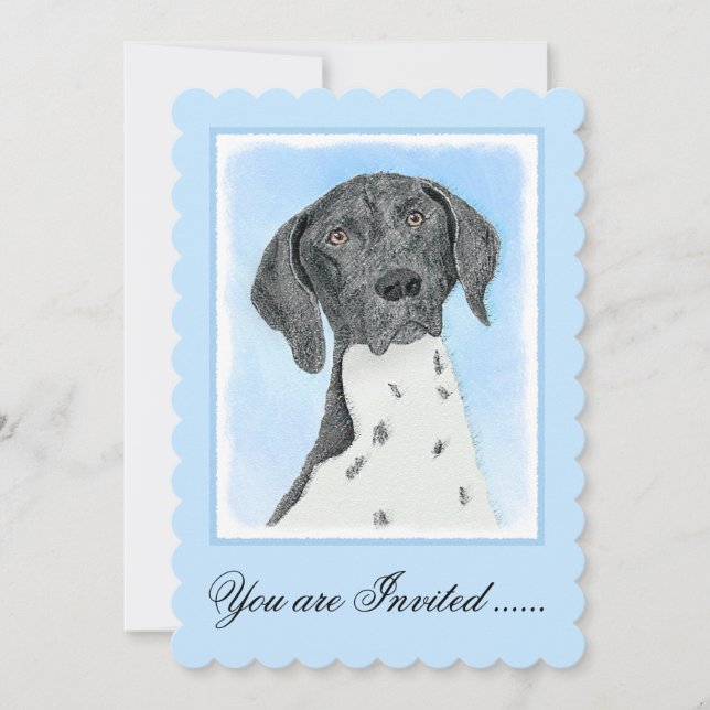 German Shorthaired Pointer Painting - Original Art Invitation (Front)