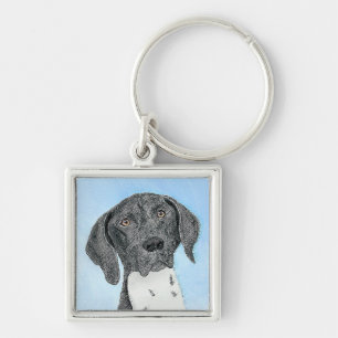 German Shorthaired Pointer Painting - Original Art Key Ring