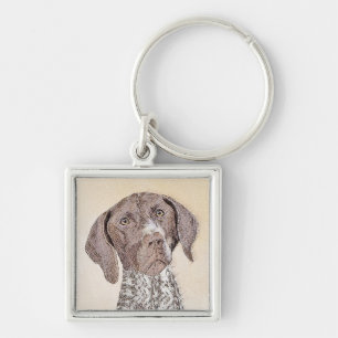 German Shorthaired Pointer Painting - Original Art Key Ring