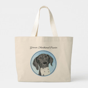 German Shorthaired Pointer Painting Original Art Large Tote Bag