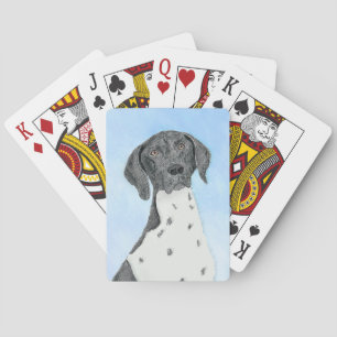 German Shorthaired Pointer Painting - Original Art Playing Cards