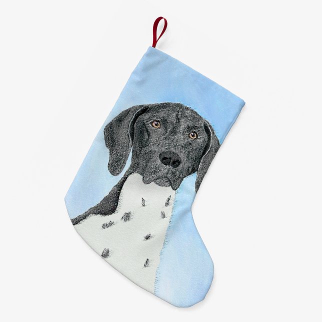 German Shorthaired Pointer Painting - Original Art Small Christmas Stocking (Front (Hanging))