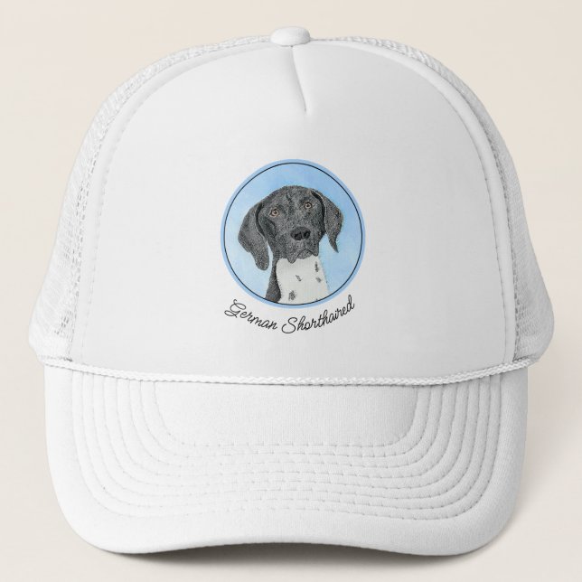 German Shorthaired Pointer Painting - Original Art Trucker Hat (Front)