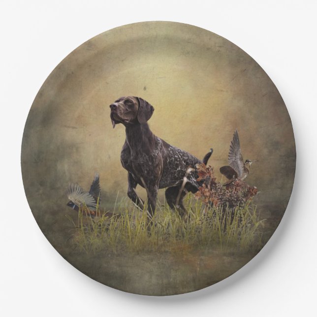 German Shorthaired Pointer   Paper Plate (Front)