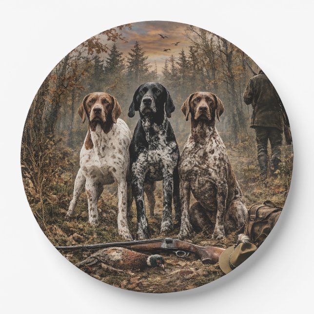 German Shorthaired Pointer  Paper Plate (Front)