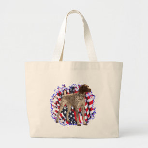 German Shorthaired Pointer Patriot Large Tote Bag