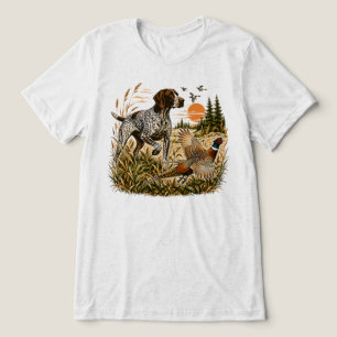 German Shorthaired Pointer Pheasant Hunting Tri-Blend Shirt