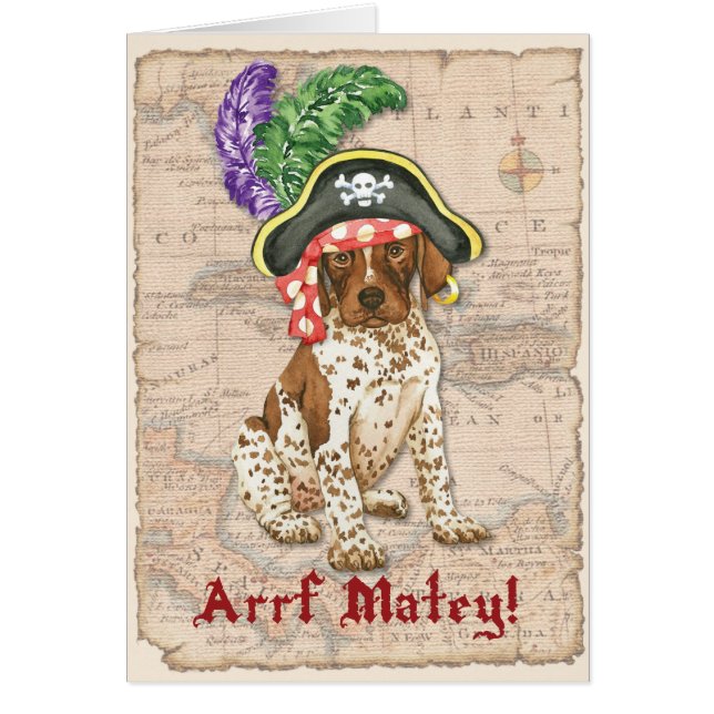 German Shorthaired Pointer Pirate Card (Front)