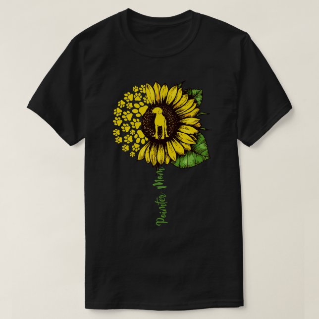 German Shorthaired Pointer  Pointer Mum Sunflower  T-Shirt (Design Front)