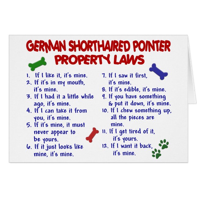 GERMAN SHORTHAIRED POINTER Property Laws 2 (Front Horizontal)