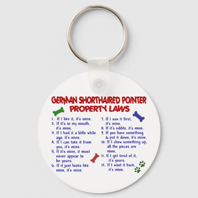 GERMAN SHORTHAIRED POINTER Property Laws 2 Key Ring (Front)