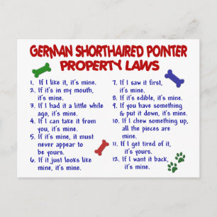GERMAN SHORTHAIRED POINTER Property Laws 2 Postcard