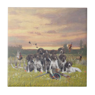 German Shorthaired Pointer Puppies  Ceramic Tile