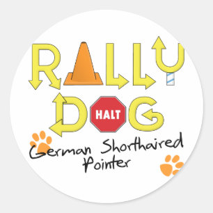 German Shorthaired Pointer Rally Dog Classic Round Sticker