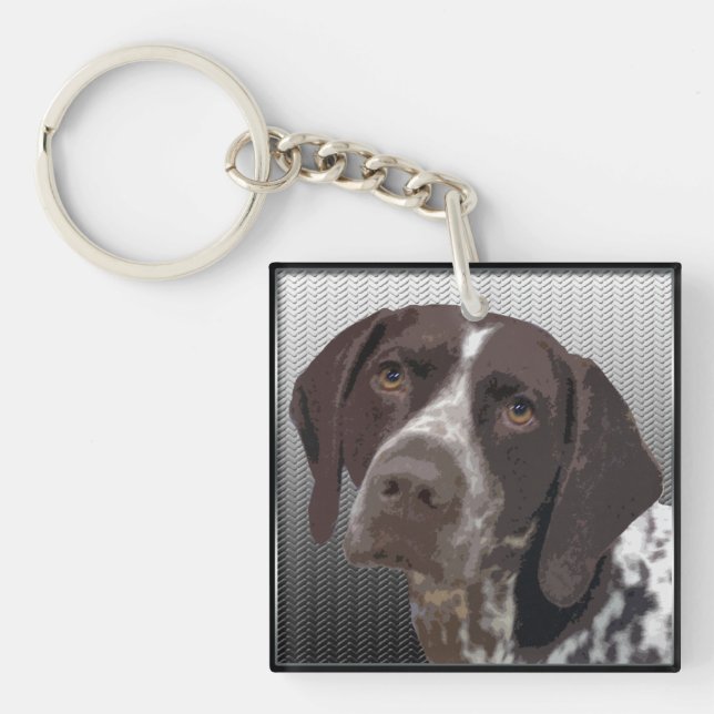 German Shorthaired Pointer Retro Keychain (Front)