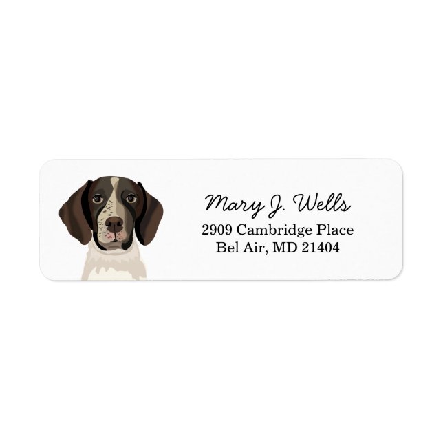 German Shorthaired Pointer Return Label Return Address Label (Front)