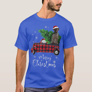 German Shorthaired Pointer Ride Red Truck Christma T-Shirt