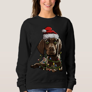 German Shorthaired Pointer Santa Christmas Tree Li Sweatshirt