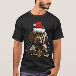 German Shorthaired Pointer Santa Christmas Tree Li T-Shirt