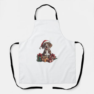 German Shorthaired Pointer Santa Hat Christmas GSP Apron