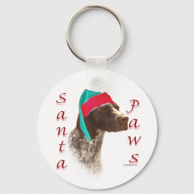 German Shorthaired Pointer Santa Paws Key Ring (Front)