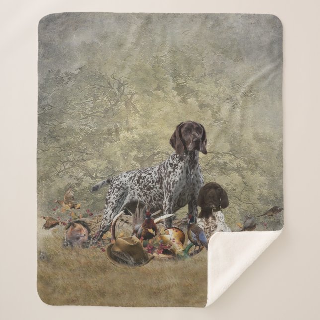 German Shorthaired Pointer Sherpa Blanket (Front)