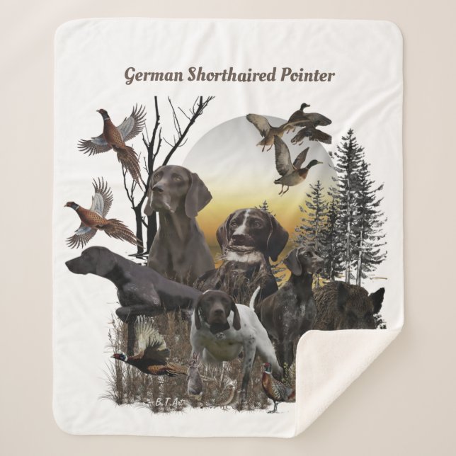 German Shorthaired Pointer  Sherpa Blanket (Front)