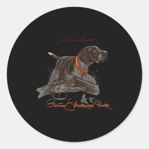 German Shorthaired Pointer Shirt. Born Hunter  Classic Round Sticker