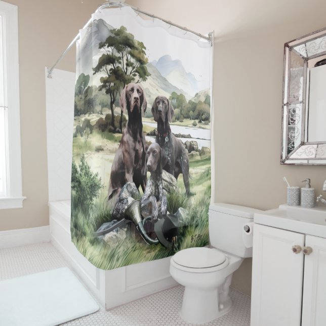 German Shorthaired Pointer  Shower Curtain (In Situ)