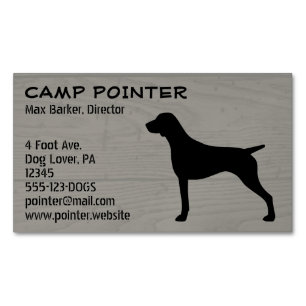 German Shorthaired Pointer Silhouette Dog Breed Magnetic Business Card