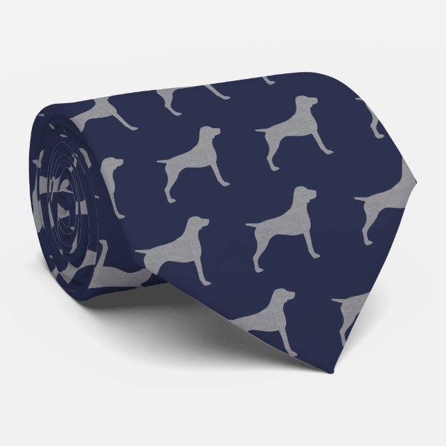 German Shorthaired Pointer Silhouettes Pattern Tie (Rolled)