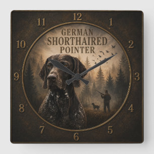 German Shorthaired Pointer  Square Wall Clock