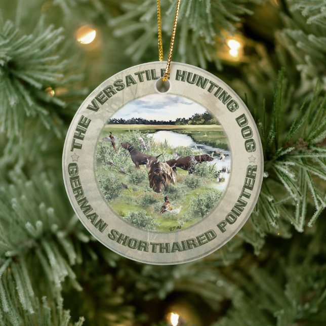 German Shorthaired pointer  sticker Ceramic Ornament (Tree)