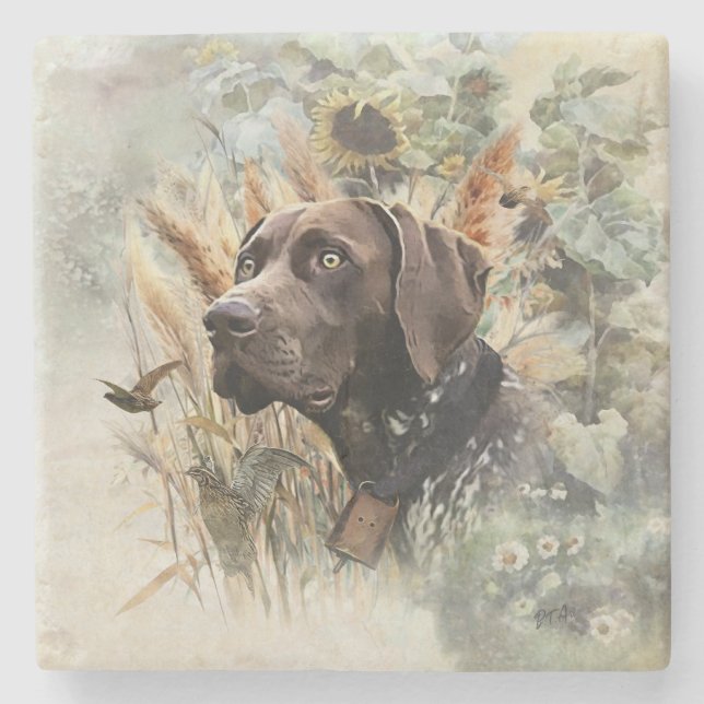 German Shorthaired Pointer Stone Coaster (Front)