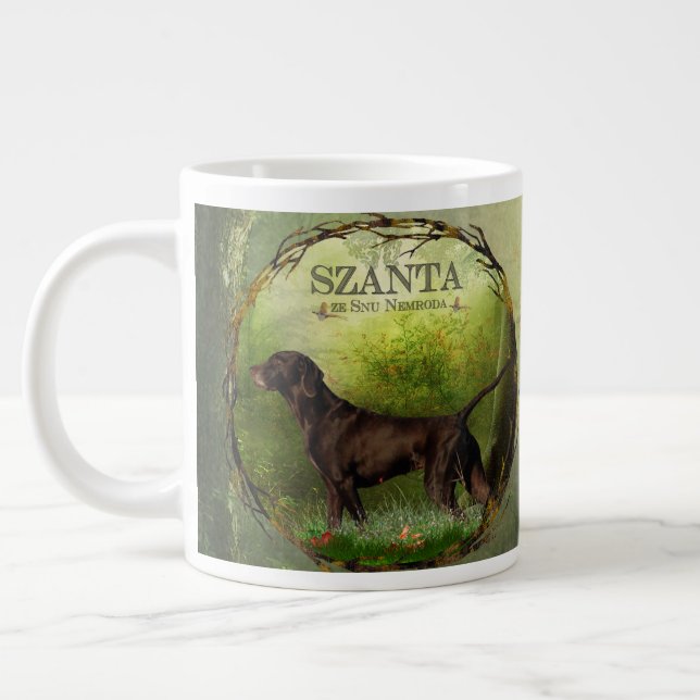 German Shorthaired Pointer ,,SZANTA from Nemrod's  Large Coffee Mug (Left)