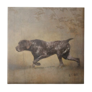 German Shorthaired Pointer Tapestry Poster Acrylic Ceramic Tile