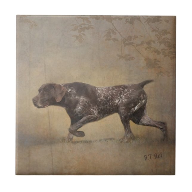 German Shorthaired Pointer Tapestry Poster Acrylic Ceramic Tile (Front)