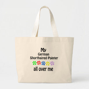 German Shorthaired Pointer Walks Design Large Tote Bag