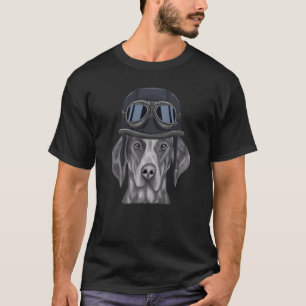 German Shorthaired Pointer Wearing Vintage Motorcy T-Shirt