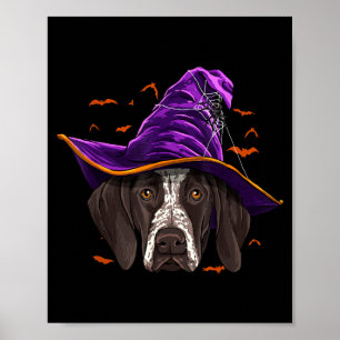 German Shorthaired Pointer Witch Funny Halloween Poster