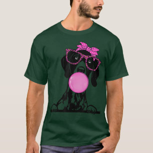 German Shorthaired Pointer with bubble gum bandann T-Shirt
