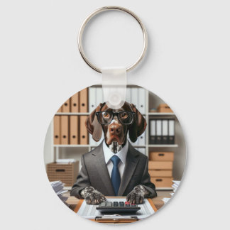 German Shorthaired Pointer working Accountant Key Ring