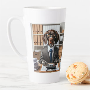 German Shorthaired Pointer working Accountant Latte Mug