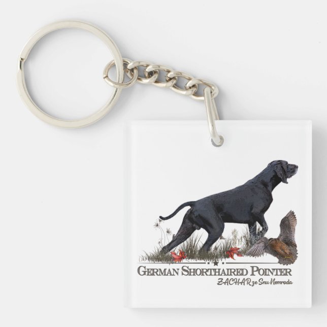 German Shorthaired Pointer, ZACHAR Tapestry Poster Key Ring (Front)