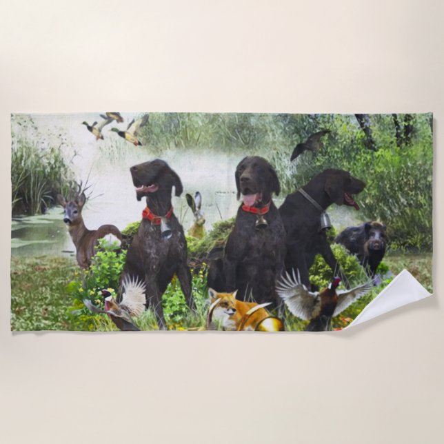 German Shorthaired Pointers Beach Towel (Front)