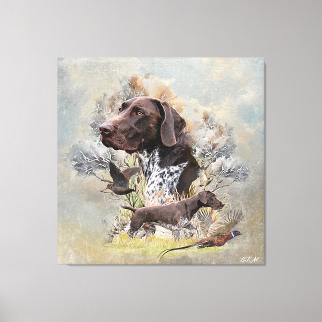 German Shorthaired Pointers  Canvas Print (Front)
